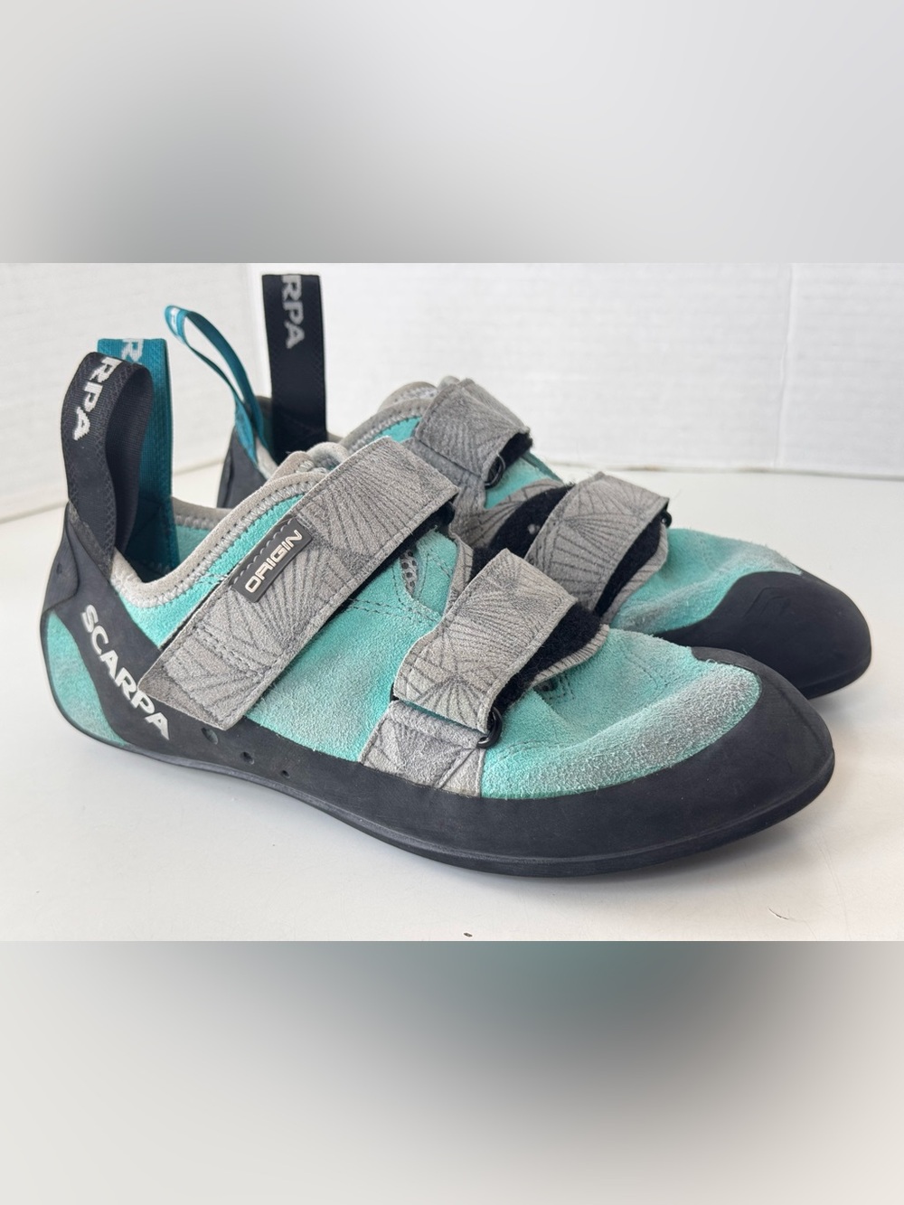 SCARPA Origin Rock Climbing Shoes Maldive & Black Size 37.5 EU Women's Size 6.5